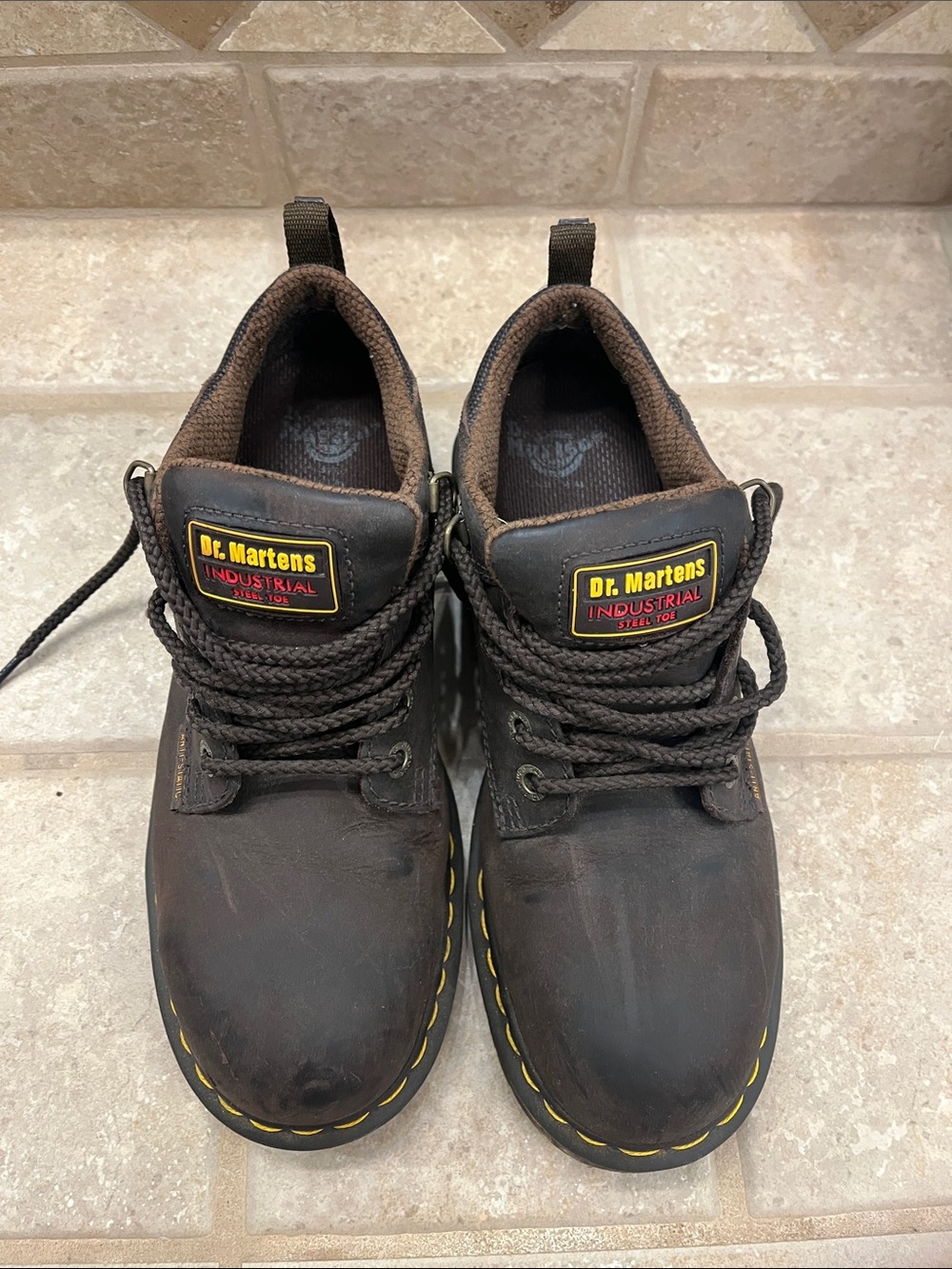 Dr. Martens Brown Leather Industrial Lace-Up Boots EU 42 9M/10L